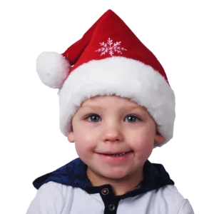 bonnet de Noël bébé velours broderie flocons de la marque NOEL EN FOLIE. Réf. NEDD100.